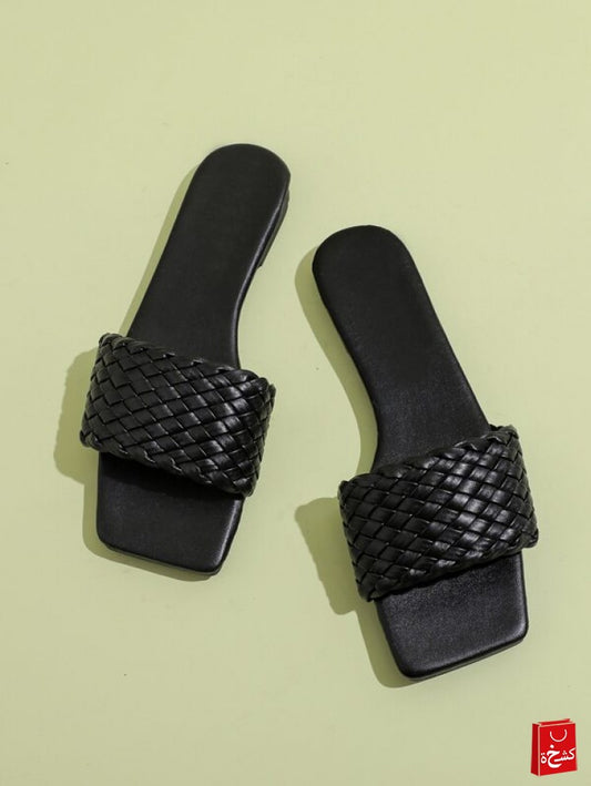 Braided Wide Fit Slide Sandals