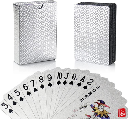 2Psc Silver Deck of Cards, Playing Cards, Waterproof