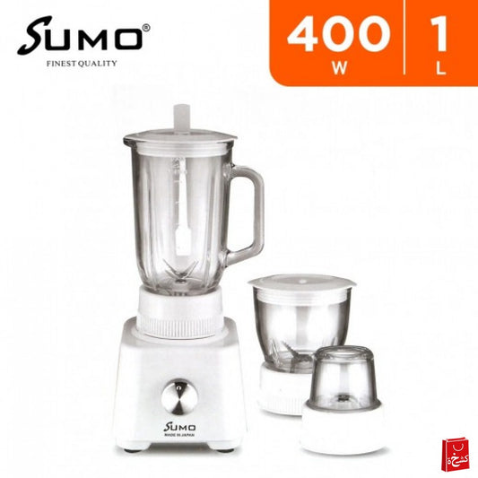Sumo 400W 3 in 1 Blender 1L with Grinder and Chopper – White