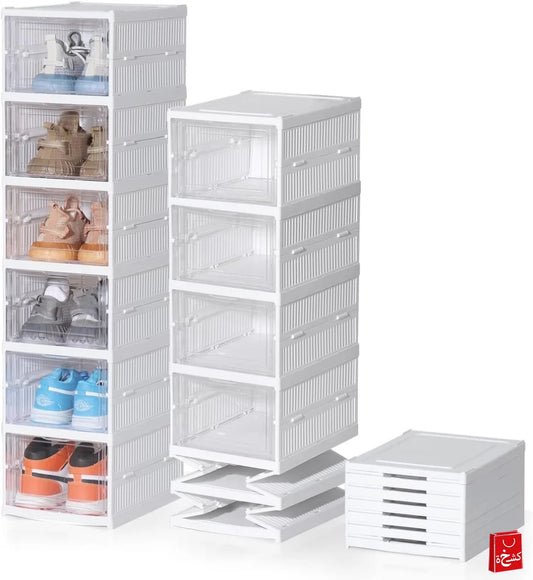 Stackable Shoe Boxes with Lids-4psc