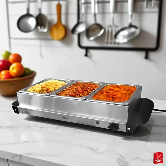 Sumo Electric Buffet Food Warmer Tray With 3 Compartments -300W
