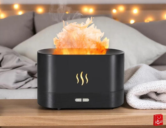 180ml Air Humidifier Essential Oil Diffuser Lamp With Simulated Flame Light Effect