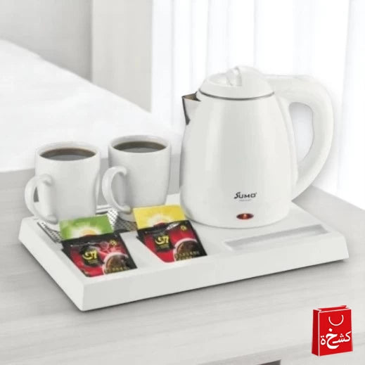 Sumo Electric Hotel Kettle With Ceramic Cups White 1.2L-White