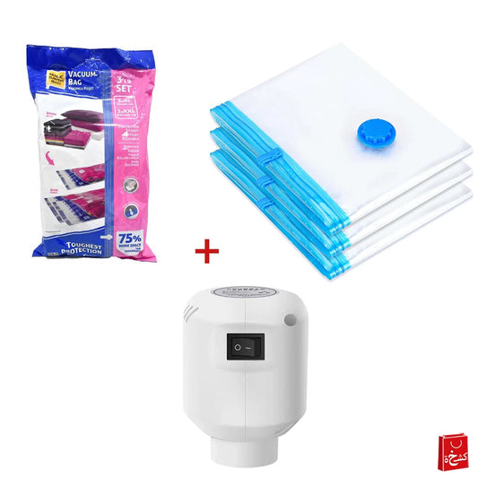 Vacuum Bags 3 XL/XXL Set With Electric Air Pump-55/90cm+80/100CM