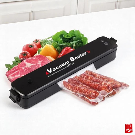 Vacuum Sealer Machine Automatic Air Sealing with 10 bags  for Food-Black