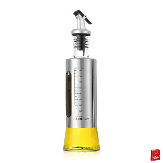 Steel Oil Bottle Glass Container Kitchen Vinegar Dispenser