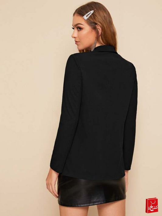 SHEIN Shawl Collar Solid Tailored Blazer