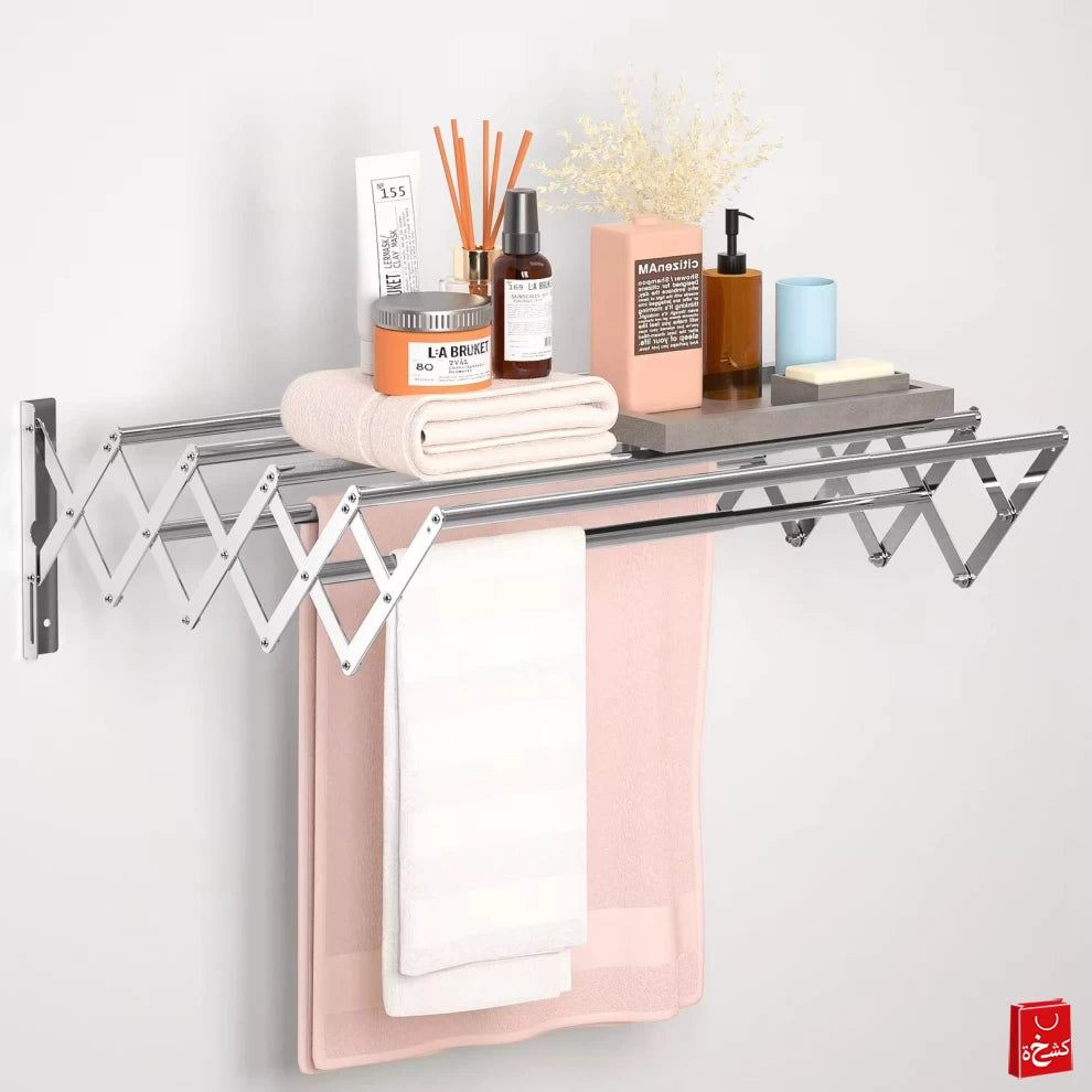 wall mounted folding clothes drying rack 100cm