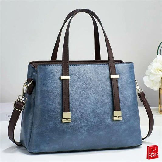 Women's Blue Color PU Leather Bag