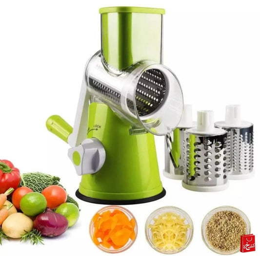 Vegetable Cutter Tabletop Drum Grater 3 Blades