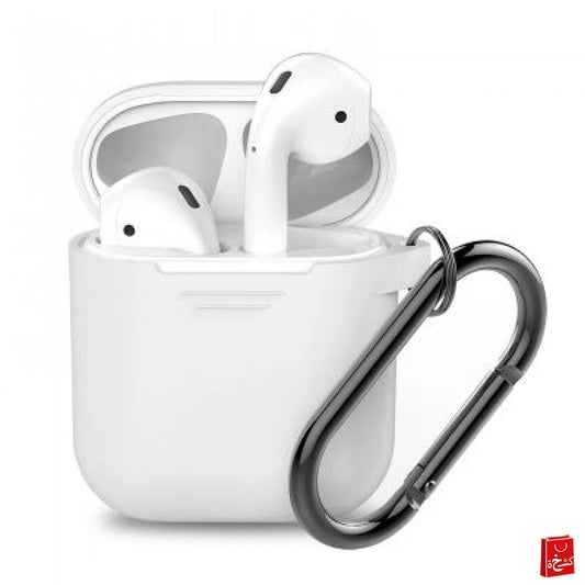 AhaStyle Keychain Silicone Case for Airpods - White