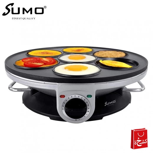 Sumo Crepe Maker 1200W – 7 Holes – White & Black