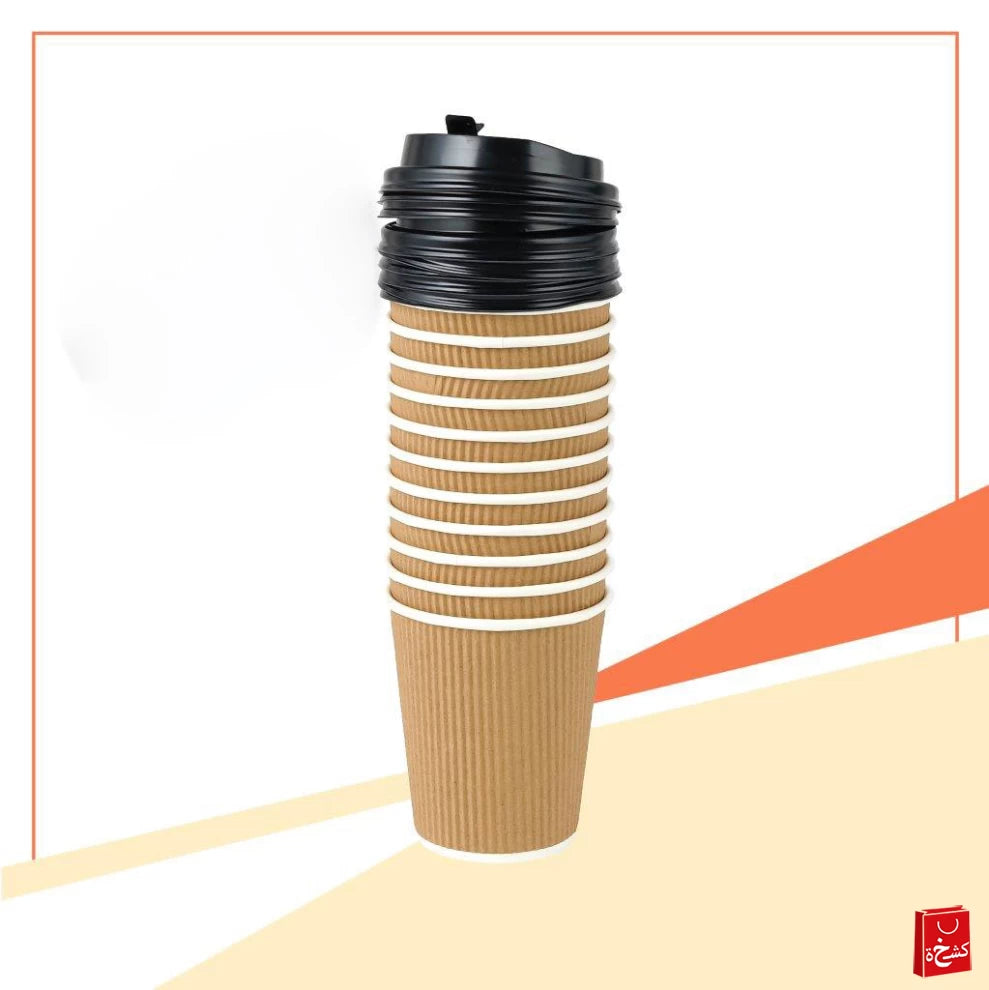 Brown Paper Ripple Cup 8 oz - 12pcs