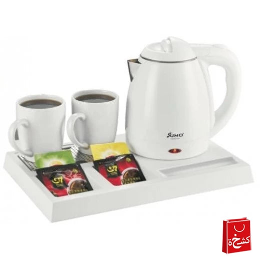 Sumo Electric Hotel Kettle With Ceramic Cups White 1.2L-White