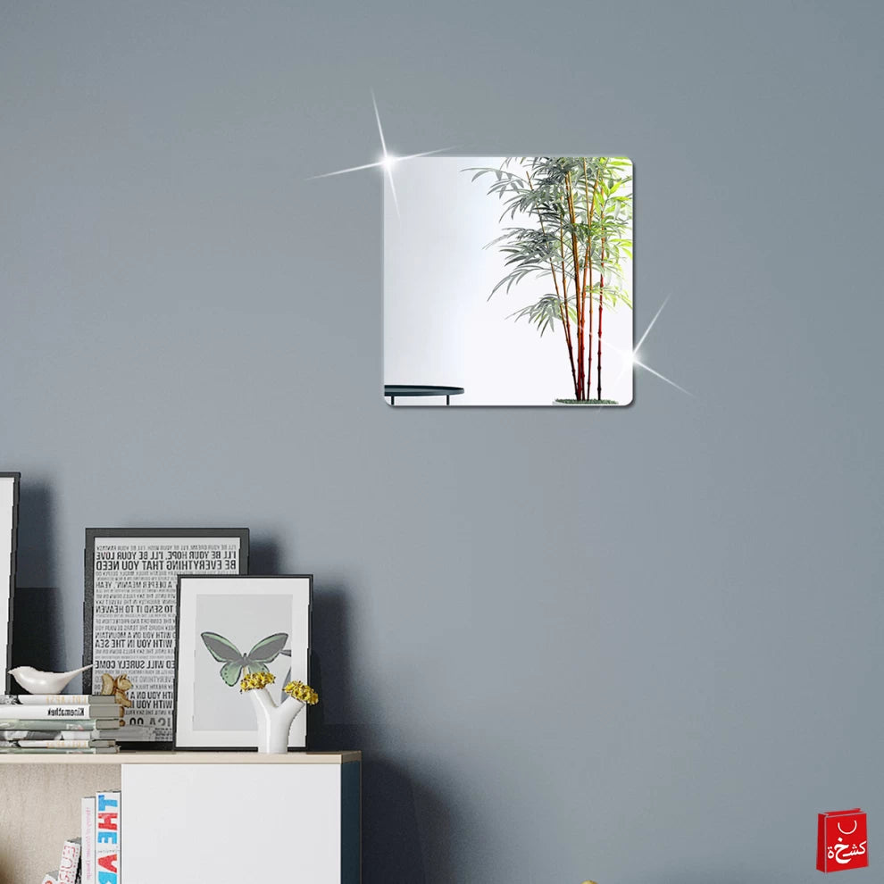 Square Acrylic Self-adhesive Mirror Wall Stickers-20cm