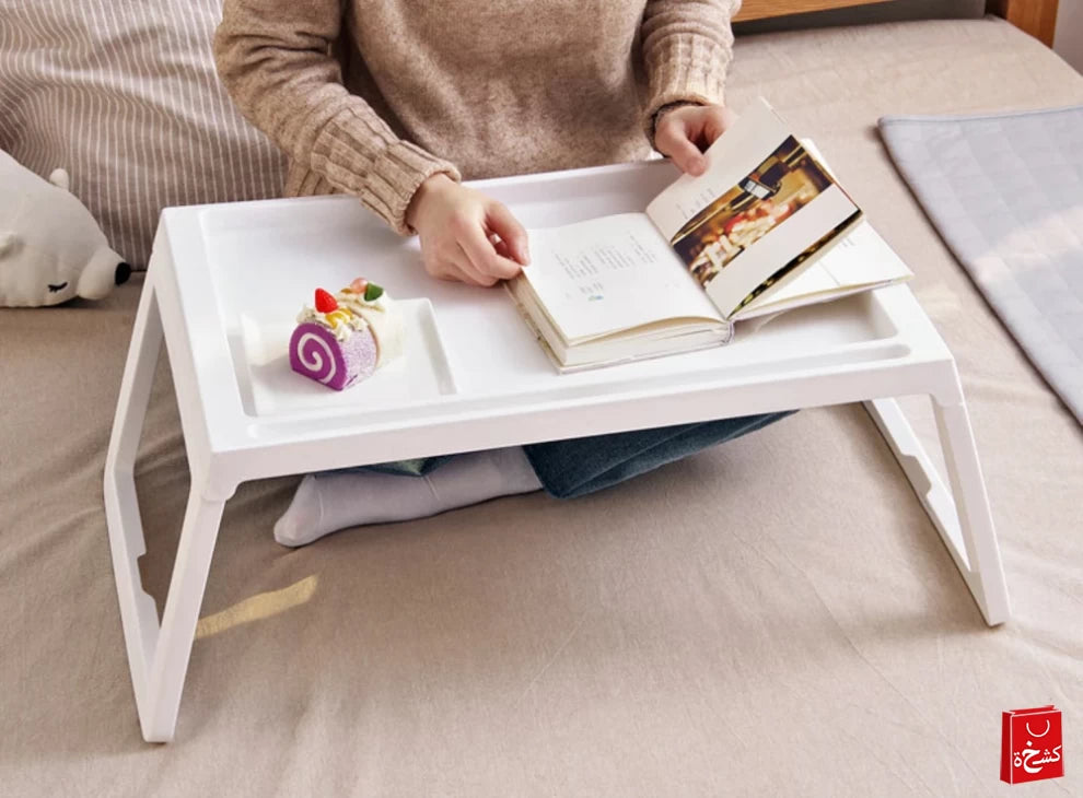 Small Folding Table with Stand - White
