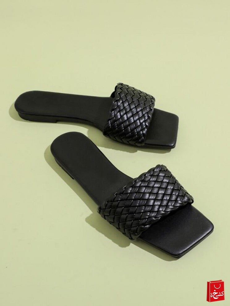 Braided Wide Fit Slide Sandals