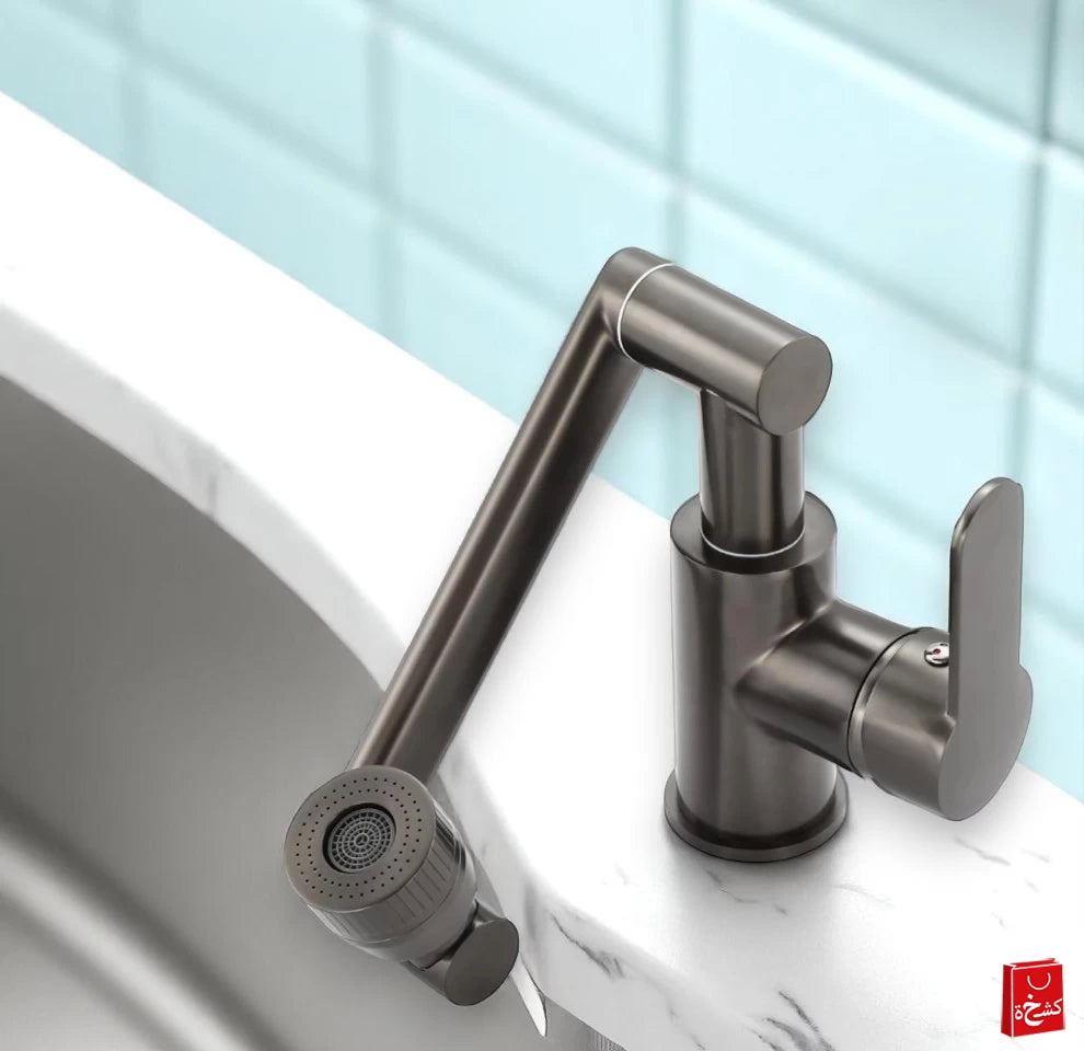 Basin Mixing Faucet – Gray All Copper for Hot & Cold Water