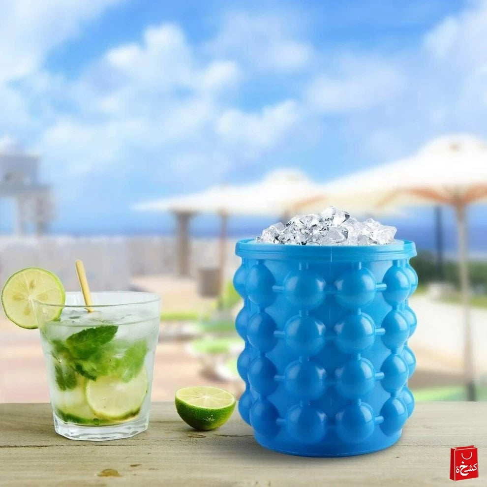 Silicone Ice Bucket Mold With Lid Large Space Saving Cube Maker