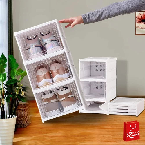 Stackable Shoe Boxes with Lids-4psc