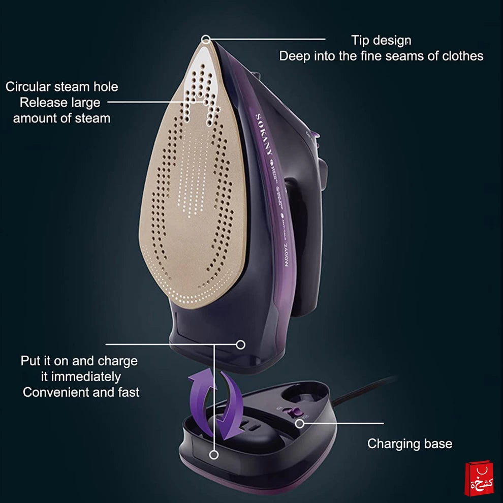 Sokany Wireless Iron Steam Ironing Machine 2400W