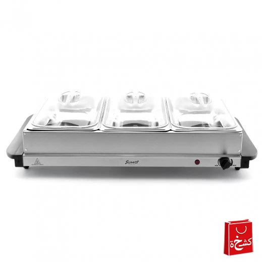 Sumo Electric Buffet Food Warmer Tray With 3 Compartments -300W