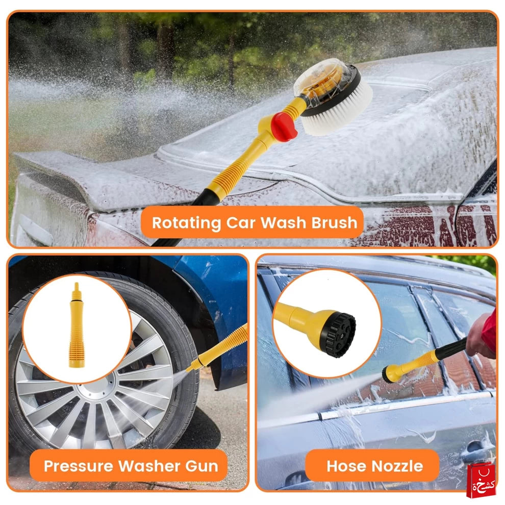 Car Wash Brush Kit 360° Spin Car Mop Detailing Brush
